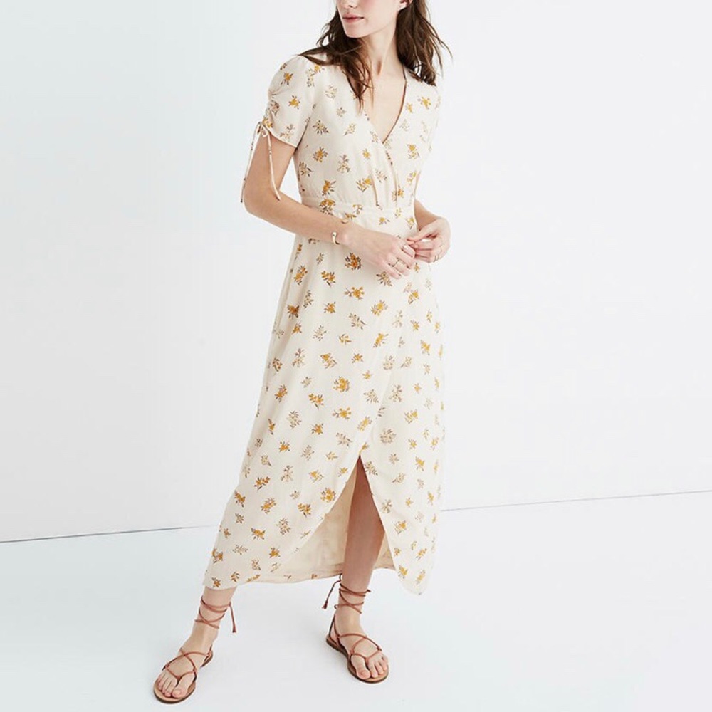 Madewell Silk Wrap Maxi Dress in Field Bouquet